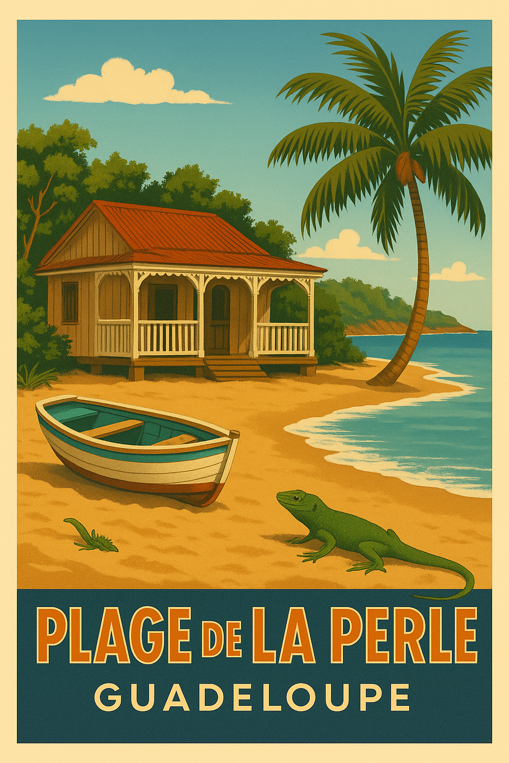 Postal Card Plage de La Perle